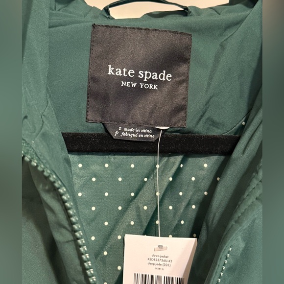 Kate Spade down coat Small green NWT - Picture 4 of 7